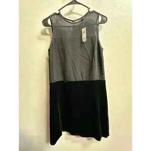 NEW | Ann Taylor Sleeveless Sheer Black Velvet Sheath Dress | Women 4 Holiday